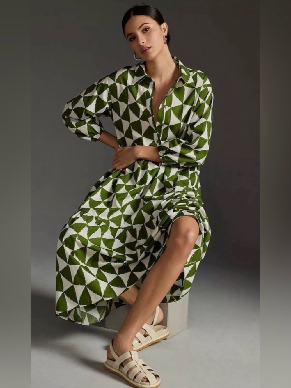 Anthropologie Maeve Bettina Cotton Midi Shirtdress